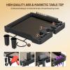 FreSup Foldable Rolling Salon Tray with Heat-Resistant Tool Holder - Portable Folding Hairstylist Cart on Wheels for Hair Stylists, Tattoo Artists (Silver Metal) view 3