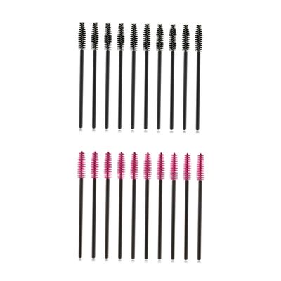 FOYTOKI 50pcs Disposable Silicone Handle Eyelash Brushes with Fine Bristles for Makeup Application for Eyelash Extensions and Eyebrow Grooming Black