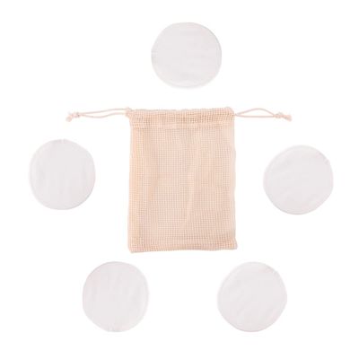 VINTORKY 6pcs Bamboo Fiber Makeup Remover Pads Gentle Comfortable Washable Reusable for Face Skincare Storage Case