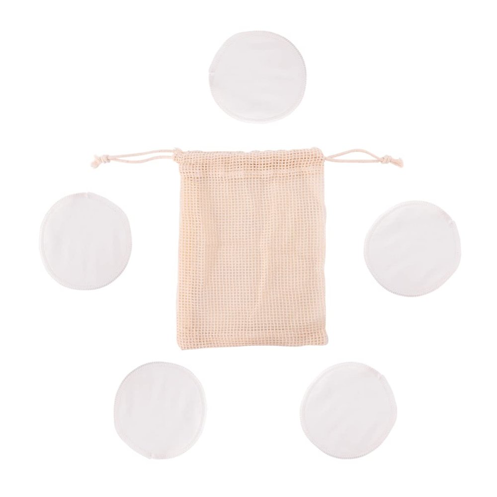 VINTORKY 6pcs Bamboo Fiber Makeup Remover Pads Gentle Comfortable Washable Reusable for Face Skincare Storage Case