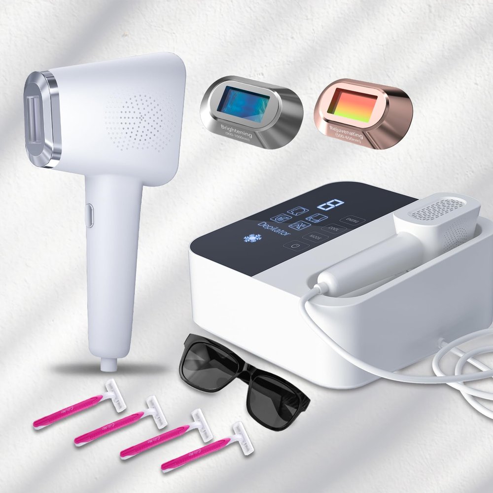 Laser Hair Removal with 9 Energy Levels, 46.4 Ice-Cooling Contact IPL Hair Removal for Women, Painless, Effective Hair Removal from Home, for Body & Face