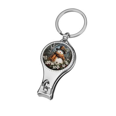 Christmas Snowman Wearing A Scarf and Hat Nail Clippers Toenail Clipper Cutters Holly Berries White Flowers Professional Nail Trimmer Nail Cuticle Cutter for Women Men