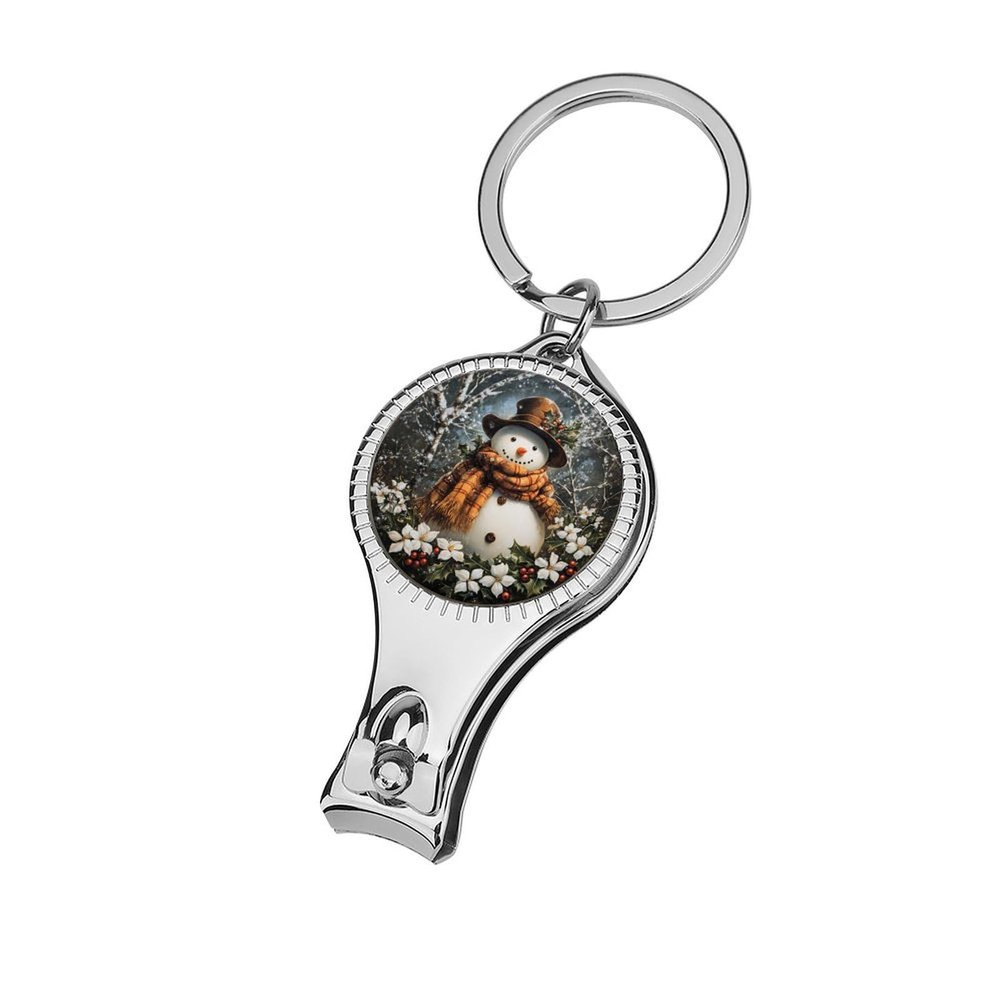 Christmas Snowman Wearing A Scarf and Hat Nail Clippers Toenail Clipper Cutters Holly Berries White Flowers Professional Nail Trimmer Nail Cuticle Cutter for Women Men