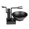 MERRYHAPY 2pcs Shaving Rack and Bowl Set Metal Shaving Brush Stand for Men Black Resistant Space-saving Design Includes Bowl and Brush Holder for Wet view 1