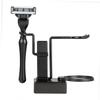 MERRYHAPY 2pcs Shaving Rack and Bowl Set Metal Shaving Brush Stand for Men Black Resistant Space-saving Design Includes Bowl and Brush Holder for Wet view 4