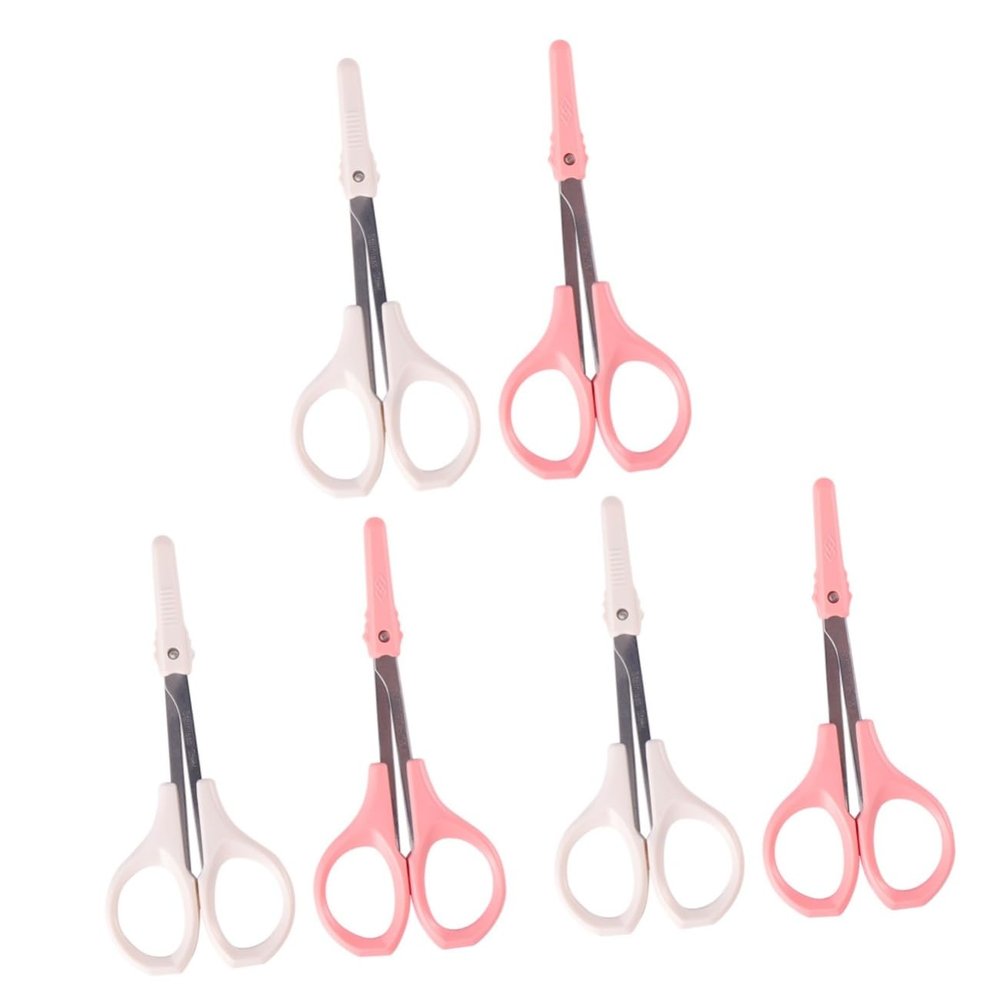 Baluue 6pcs High Scissors Eyebrow Trimmer Hair Cutting Shears Protective Cover for Travel