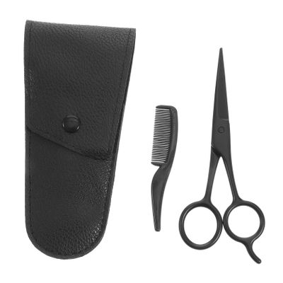 TOVINANNA 3pcs Beard Grooming Kit in Men Hair Cutting Kit Mustache Scissors Beard Trimmer Nose Hair Clipper