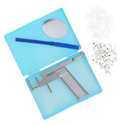 Baluue 1set Portable Painless Ear Piercing Tool Kit Stainless Steel Ear Piercer of to Use for Professional and Personal Piercing
