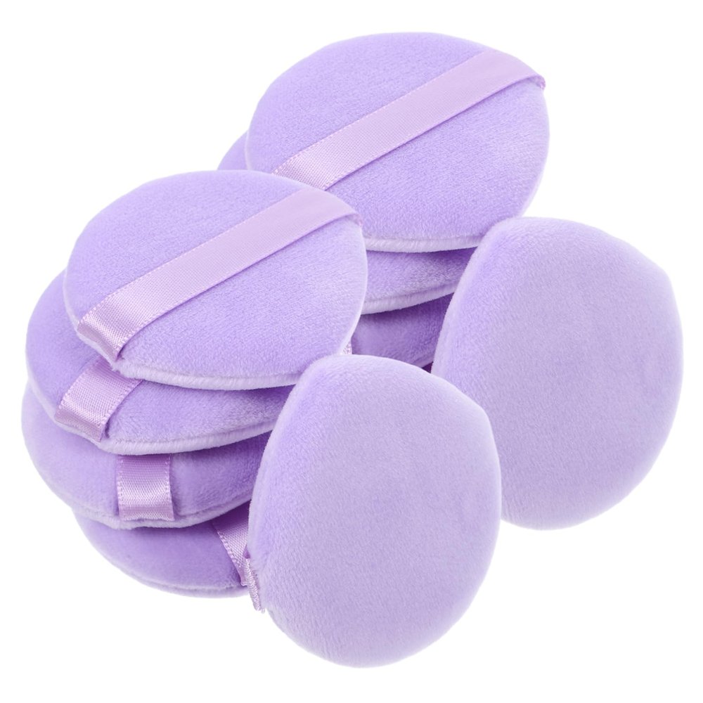 Baluue 10pcs Portable Makeup Powder Puff Soft Purple Beauty for Loose Powder Compact and Lightweight for Travel and Everyday Use