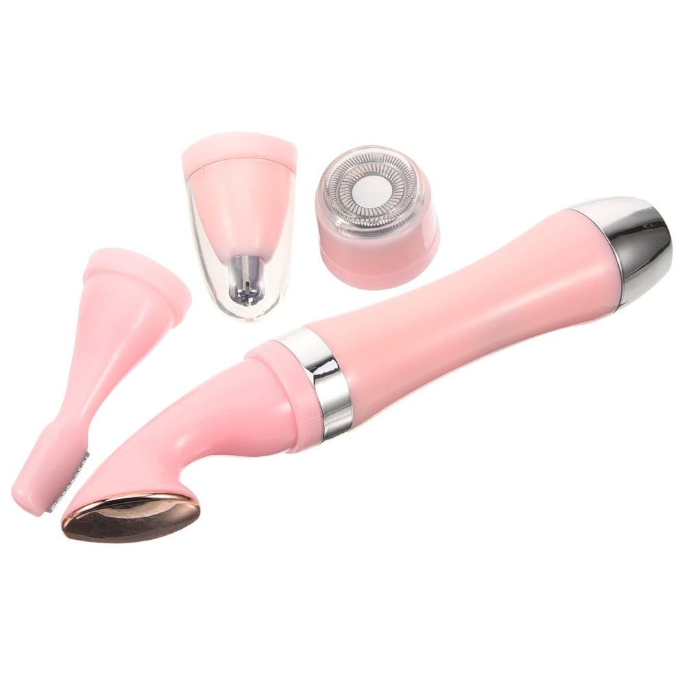 4 in 1 Women's Electric Shaver with 4 Shaving Heads, Waterproof Pink
