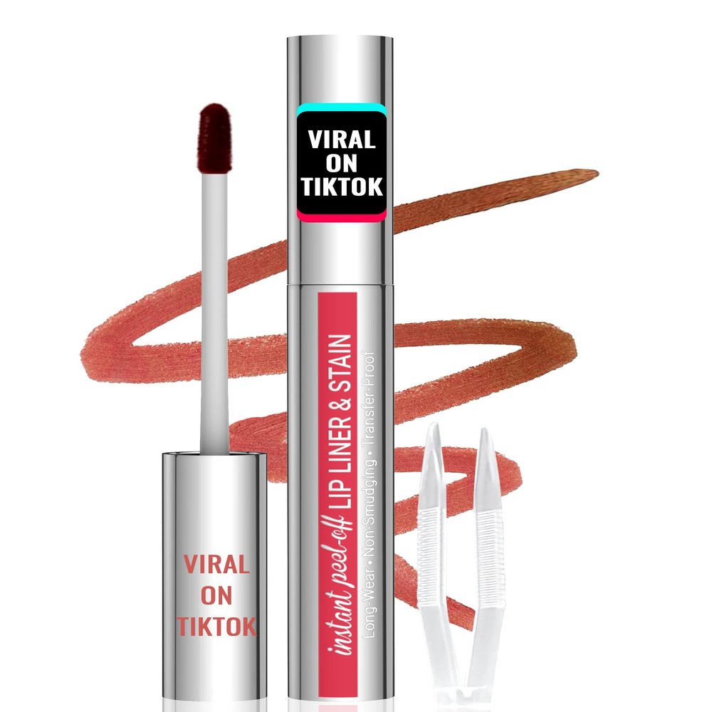iMethod Lip Stain - Lip Liner Stain, Peel Off Lip Stain with Tweezer, Natural Long Lasting, Waterproof, Easy to Use, Stay On All Day, Cocoa