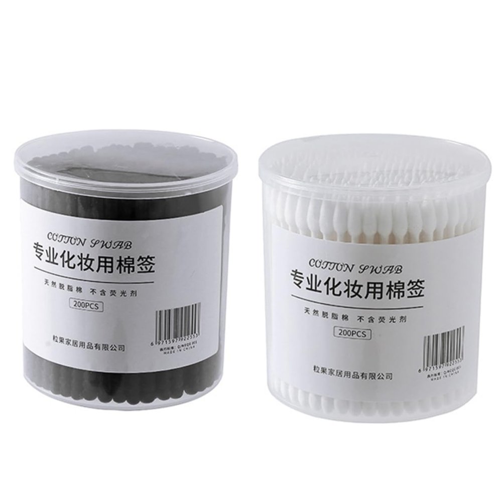 Baluue 400pcs Double Cotton Swabs Absorbent Cleaning Swabs for Makeup Removal Ear Cleaning and Care Safe for Home and Travel Use Colors