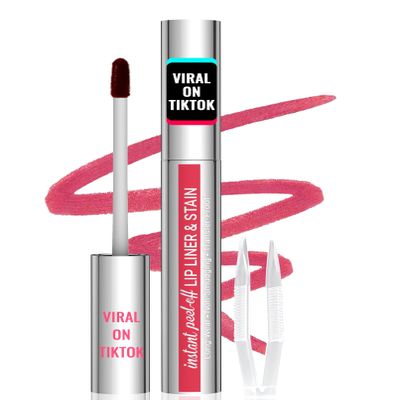 iMethod Lip Stain - Lip Liner Stain, Peel Off Lip Stain with Tweezer, Natural Long Lasting, Waterproof, Easy to Use, Stay On All Day, Rose