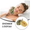 Baluue 2pcs Exfoliating Shower Sponge Long Body Scrubber for Cleansing Soft Bath Sponges Ginger Yellow Matcha Skin Types view 4