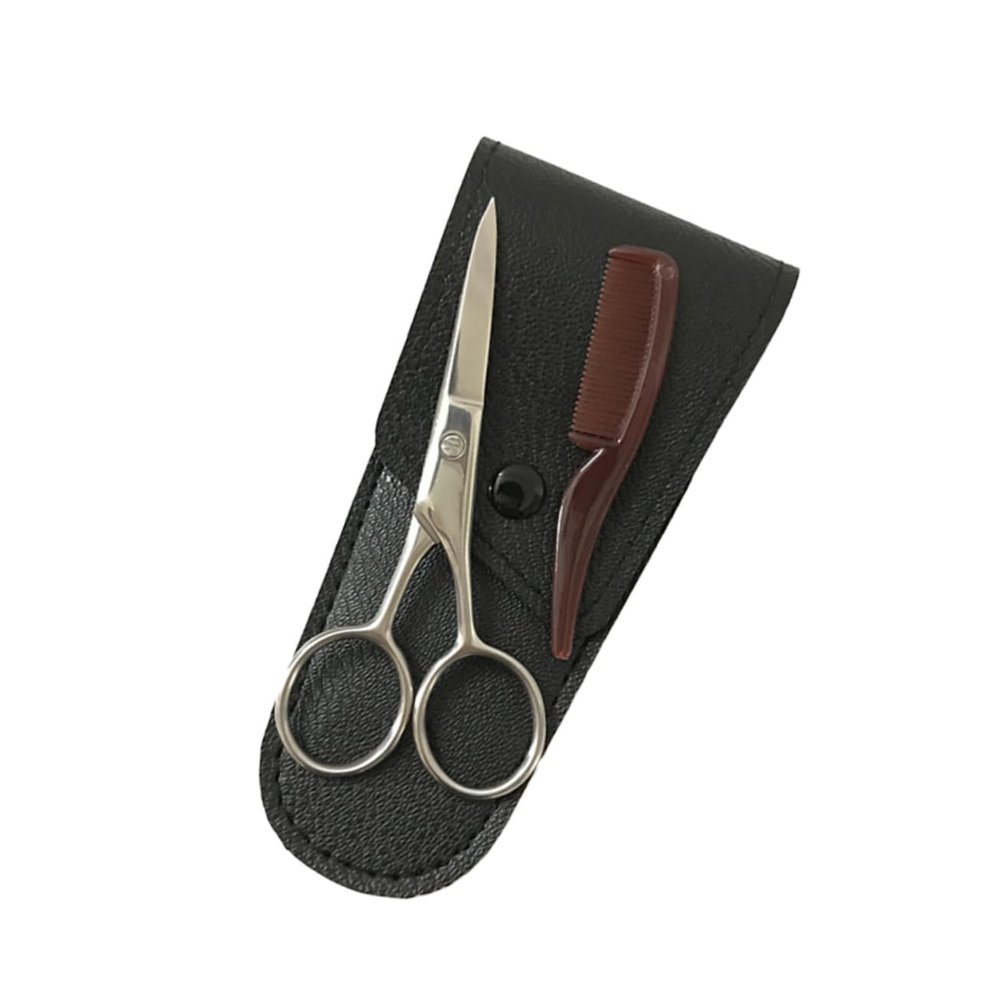 VINTORKY Professional Beard Scissors Set Eyebrow Trimmer Comb Hair Cutting Scissors Grooming Tool Kit Portable
