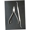 HONMEET 2pcs Stainless Manicure Clipper Cuticle Remover Tool Rasp Professional Nail Care Kit Silver view 1