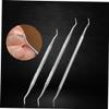 HONMEET 2pcs Stainless Manicure Clipper Cuticle Remover Tool Rasp Professional Nail Care Kit Silver view 3