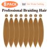 Blonde Braiding Hair 24 Inch 8 Packs Braiding Hair Pre Stretched For Braiding Twist Hair For Box Braids Hot Water Setting Soft Yaki Texture(24Inch,#27) view 2