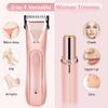 Bikini Trimmer for Women, 2-in-1 Electric Women Shaver w/Light Ceramic Blade for Face Body view 2