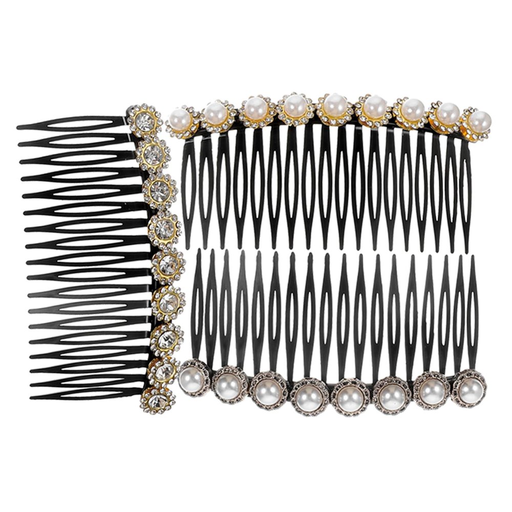 Baluue 3pcs Pearl Hair Combs with Rhinestones Decorative Side Combs for Women Hair Accessories Special Occasions