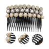 Baluue 3pcs Pearl Hair Combs with Rhinestones Decorative Side Combs for Women Hair Accessories Special Occasions view 4