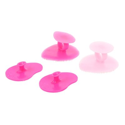 Baluue 4pcs Facial Cleansing Brush Silicone Skin Care Scrubber Exfoliating Face Brush Handheld for Women Gentle Face Cleaning Tool Random Color