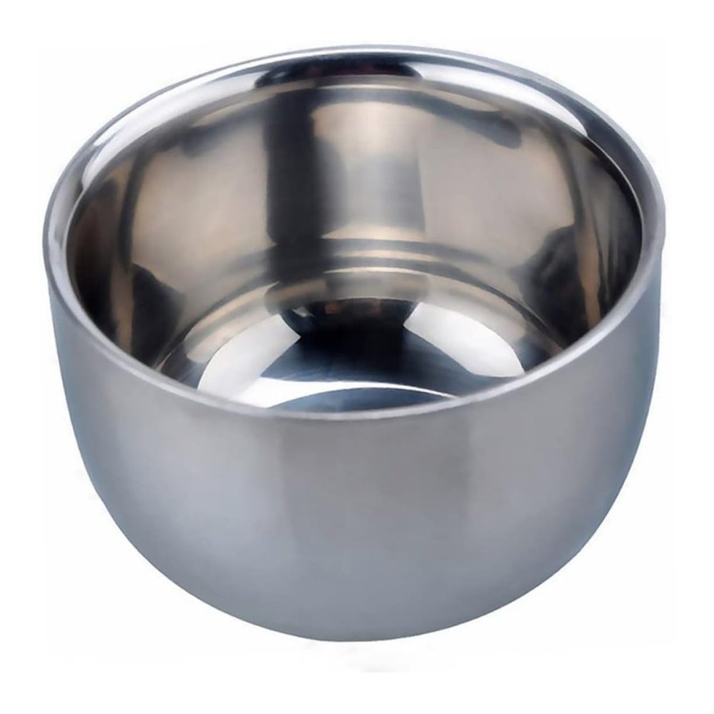 Beatifufu Stainless Steel Shaving Bowl Bubble Bowl Men's Shaving Soap Cup Razor Home Salon Accessory