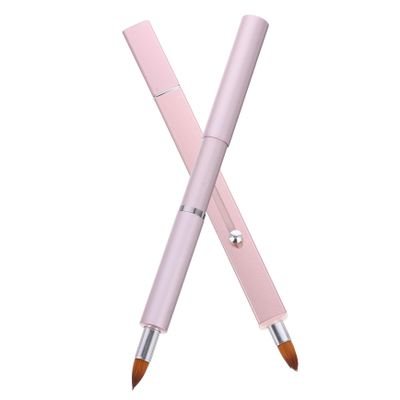 Baluue 2pcs Lip Brushes Retractable Lip Gloss Applicator Wands with Soft Bristles for Precise Lipstick Application Portable Makeup Tool for Women Pink and Fresh Dual-head Design