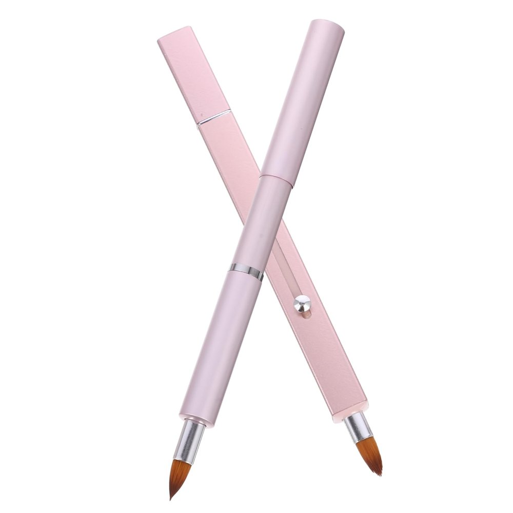 Baluue 2pcs Lip Brushes Retractable Lip Gloss Applicator Wands with Soft Bristles for Precise Lipstick Application Portable Makeup Tool for Women Pink and Fresh Dual-head Design