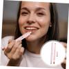 Baluue 2pcs Lip Brushes Retractable Lip Gloss Applicator Wands with Soft Bristles for Precise Lipstick Application Portable Makeup Tool for Women Pink and Fresh Dual-head Design view 2