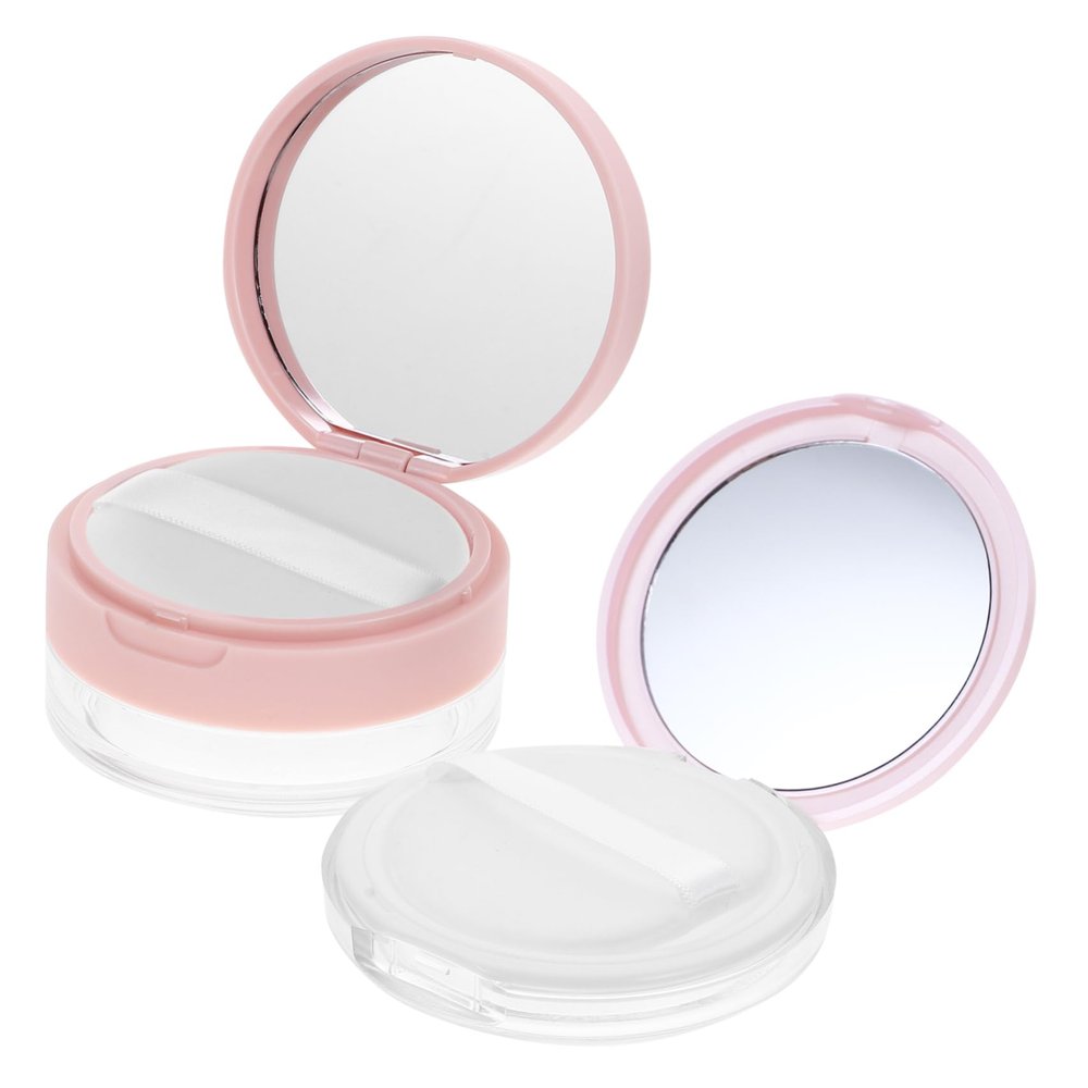 Baluue Makeup Powder Container Touch up Small Empty Compact Elastic Mesh Portable Powder Puff Case