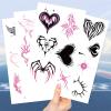 10 Sheets Y2k Aesthetic Temporary Tattoos Stickers for Girls, Cool 2000s Cyber Trendn Temporary Tattoos Stickers Y2K Birthday Themed Party Supplies Decoration Favors Cartoon Sticker for Kids Teens view 3