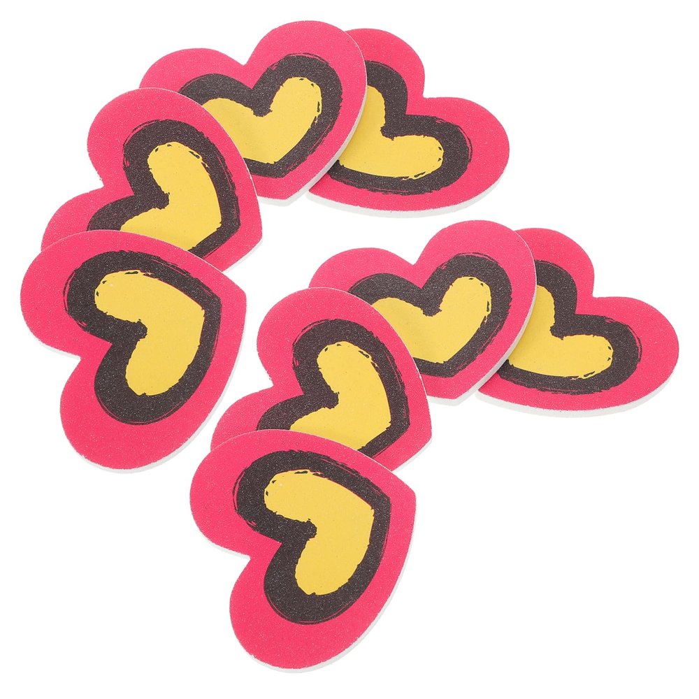 Beatifufu 20pcs Love Heart Nail Files Eva Buffing Blocks for Boys and Girls Safe and Fun Manicure Art Supplies for Daily Use and Nail Art Designs Travel-Friendly and Easy to Carry