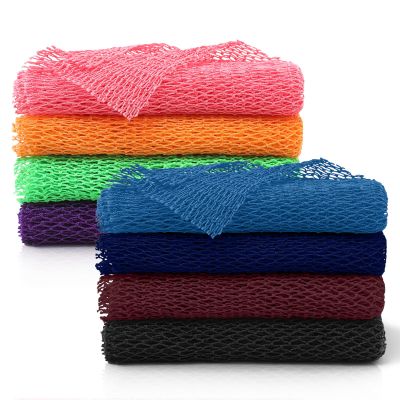 8 Pieces Long African Exfoliating Net Sponge, Multi-Color Authentic African Net Sponge Body Scrubber, African Bath Sponge Net for All Skin Shower Daily Use