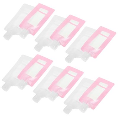 HAPINARY 12pcs Refillable Travel Lotion Pouches Self-standing Fluid Packing Bags for Shampoo Shower Gel Leak-resistant Toiletries Containers for Outdoor Travel