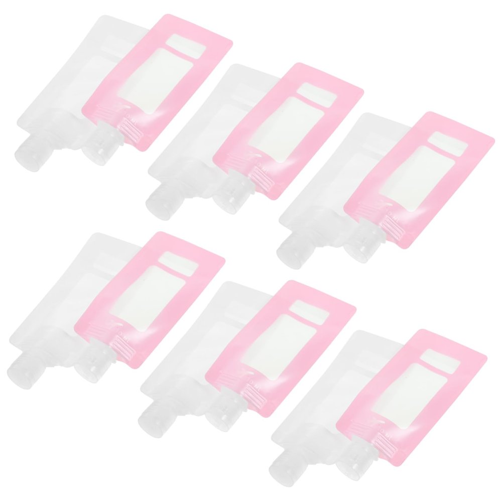 HAPINARY 12pcs Refillable Travel Lotion Pouches Self-standing Fluid Packing Bags for Shampoo Shower Gel Leak-resistant Toiletries Containers for Outdoor Travel