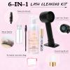 EMEDA Lash Shampoo Kit 2.02 fl oz Lash Cleaning Kit with Rechargeable Fan Dryer/Brush/Rinse Bottle, Oil-free Cleanser Wash for Extensions & Clusters & Natural Lashes, Cleaner for Eyelash Care(Black) view 2