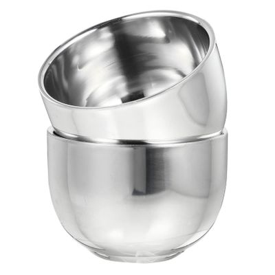 MUSISALY 2pcs Durable Stainless Steel Shaving Bowls for Men Soap Foaming Bowls Non- Travel-friendly Barber Tools for Rich Lathering and Easy Use