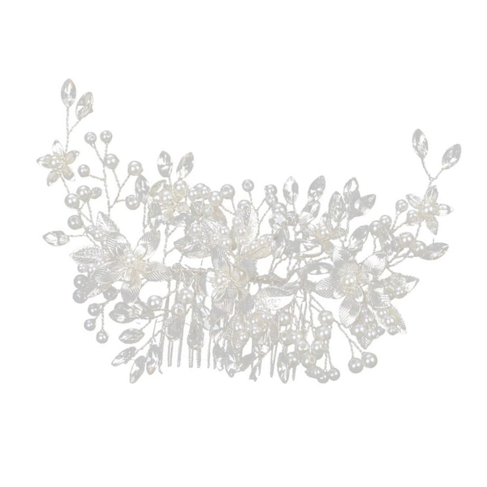 Baluue Hair Side Comb Rhinestones for Brides Elegant Leaf Design Wedding Hair Accessory for Special Occasions Like Birthdays and Proms