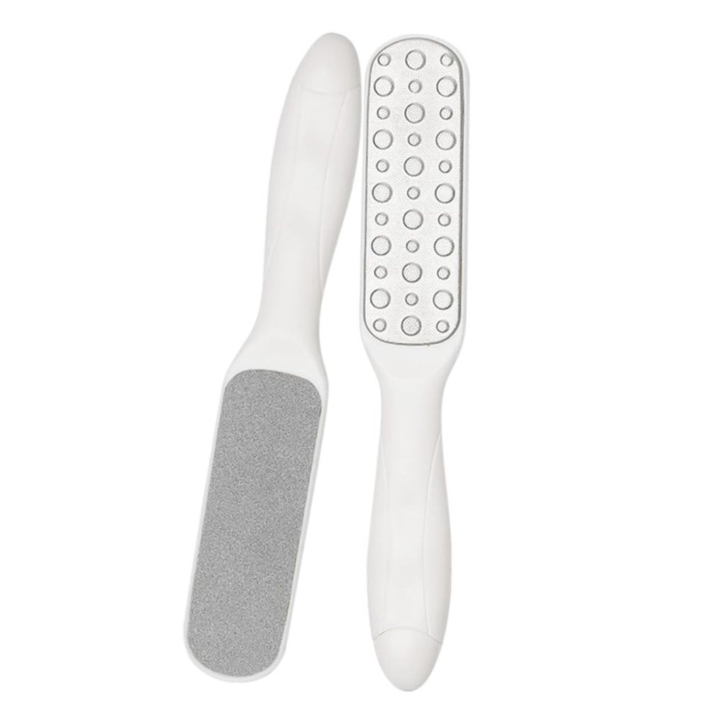 Beatifufu 2pcs Stainless Steel Double-Sided Pedicure Foot File for Safe Callus Removal and Exfoliation Ergonomic Design for Comfortable Use for Softening Hard