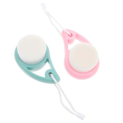Baluue 2pcs Manual Facial Cleansing Brush Soft Face Scrubber for Peeling Cleaning