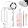 EMEDA Lash Shampoo Kit 2.02 fl oz Lash Cleaning Kit with Rechargeable Fan Dryer/Brush/Rinse Bottle, Oil-free Cleanser Wash for Extensions & Clusters & Natural Lashes, Cleaner for Eyelash Care(White) view 1