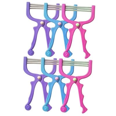 Mikinona 6pcs Portable Facial Hair Epilators Painless Spring Hair Shavers for Quick Face Removal Beauty Tool for Women Men Safe for Forehead Cheeks Upper Lip Chin