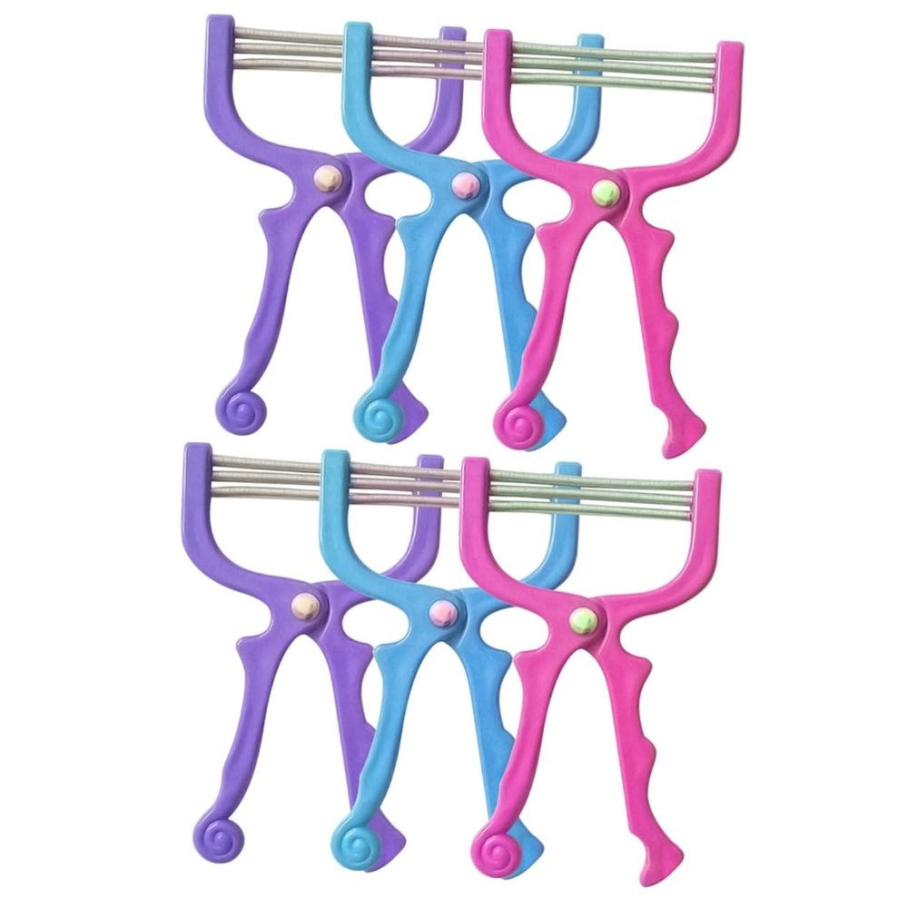 Mikinona 6pcs Portable Facial Hair Epilators Painless Spring Hair Shavers for Quick Face Removal Beauty Tool for Women Men Safe for Forehead Cheeks Upper Lip Chin