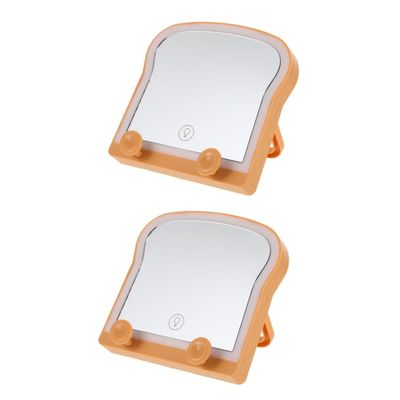 minkissy 2pcs Cute Folding Makeup Mirror Tabletop Cosmetic Mirror for Dresser Portable Beauty Accessory Stylish Design for Everyday Use and Bedroom Decor