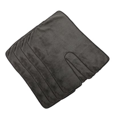 Anneome 4pcs Soft Coral Fleece Facial Towels for Estheticians Dark Grey Spa Massage Cloths for Professional Skincare Treatments Split Design for Ample Coverage