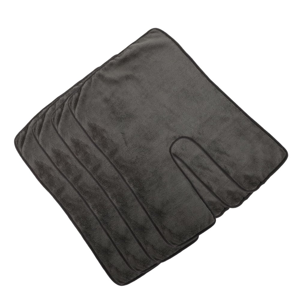Anneome 4pcs Soft Coral Fleece Facial Towels for Estheticians Dark Grey Spa Massage Cloths for Professional Skincare Treatments Split Design for Ample Coverage