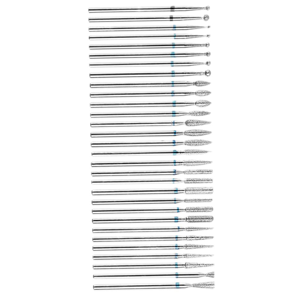 HONMEET 30pcs Metal Nail Drill Bit Set for Manicure and Pedicure Portable Cuticle Cleaning Tools Storage Case Compatible Nail Drill Machines for Salon Use