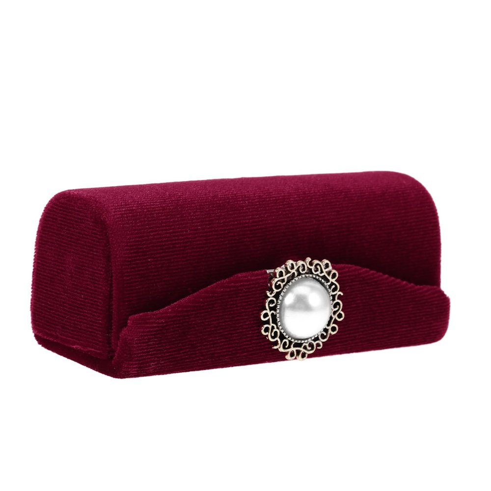 Baluue Single Lipstick Case with Mirror Vintage Velvet Lipstick Holder for Purse Compact Cosmetic Storage Bag for Travel Women Special Occasions
