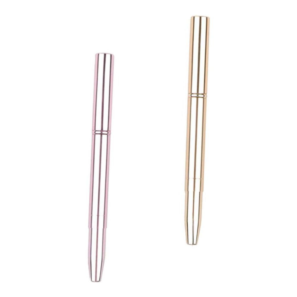 Beatifufu 2pcs Double-ended Lipstick Applicator Brushes Caps for Precise Makeup Application Versatile Lip Brush for Lipstick Gloss and Concealer Rose Gold Shimmer